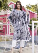 Silk Multi Colour Casual Wear Printed Readymade Kaftan